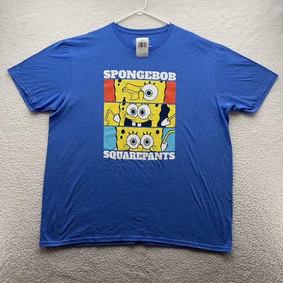SpongeBob Squarepants Other - SpongeBob SquarePants T-Shirt Adults XL XLarge Blue Nickelodeon Cartoons Graphic